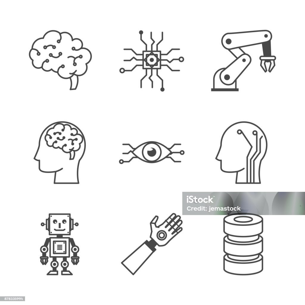 人工智慧技術圖示向量圖形及更多互聯網圖片 - 互聯網, 人, 人工智能 - iStock