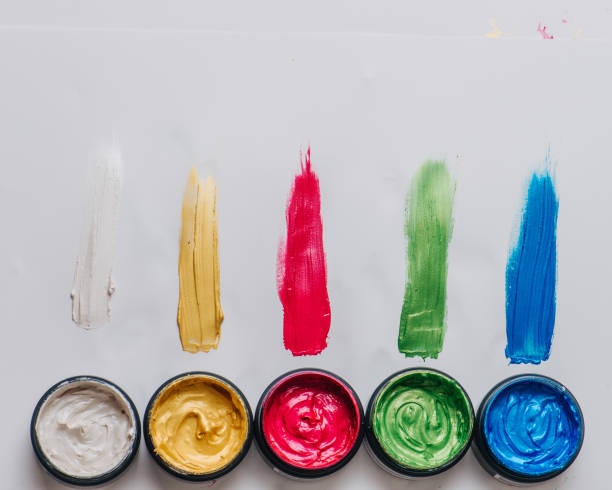 istock Collection of abstract acrylic brush strokes 878336622