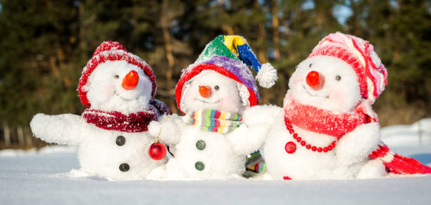 istock Happy snowman family 878336860