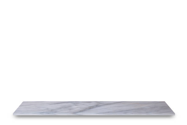 istock white  top marble shelf and stone floor  texture background, can be used display product 878340650