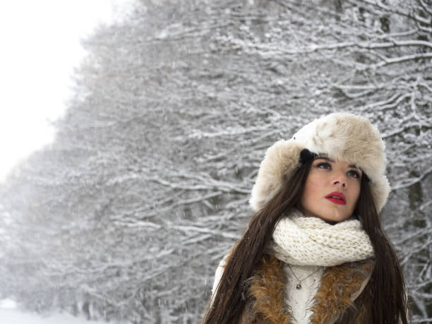 istock Young woman winter portrait 878341058