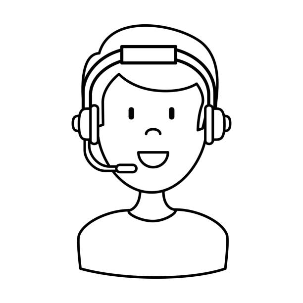 illustrations, cliparts, dessins animés et icônes de agent de centre d’appel mâle - customer service representative audio