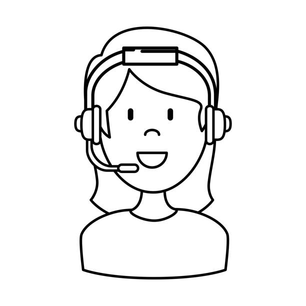 illustrations, cliparts, dessins animés et icônes de agent de centre d’appel femelle - customer service representative audio