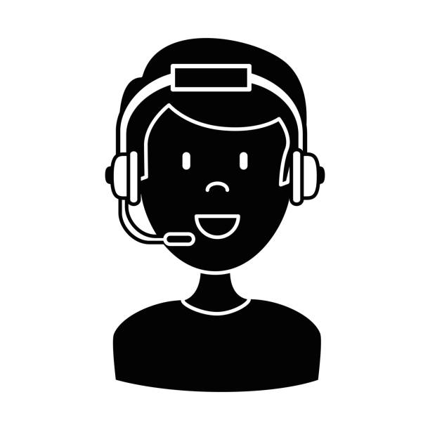 illustrations, cliparts, dessins animés et icônes de agent de centre d’appel mâle - customer service representative audio