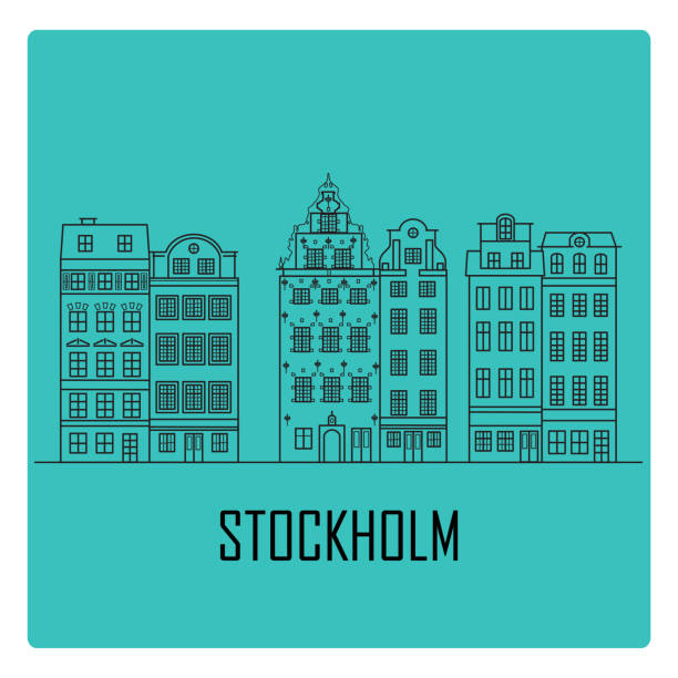 bildbanksillustrationer, clip art samt tecknat material och ikoner med gamla stan i stockholm, sverige - stockholm