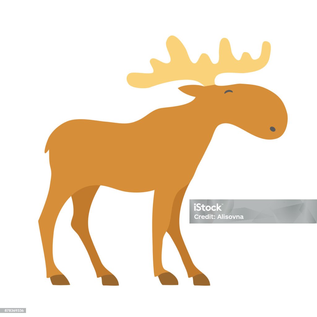 Moose cartoon icon Moose cartoon icon. Vector illustration Moose stock vector