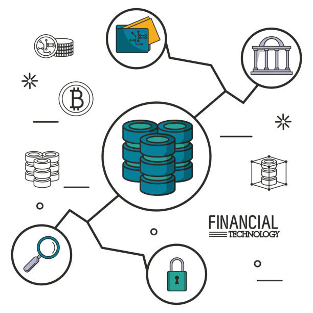 ilustraciones, imágenes clip art, dibujos animados e iconos de stock de dinero y tecnología financiera - index card