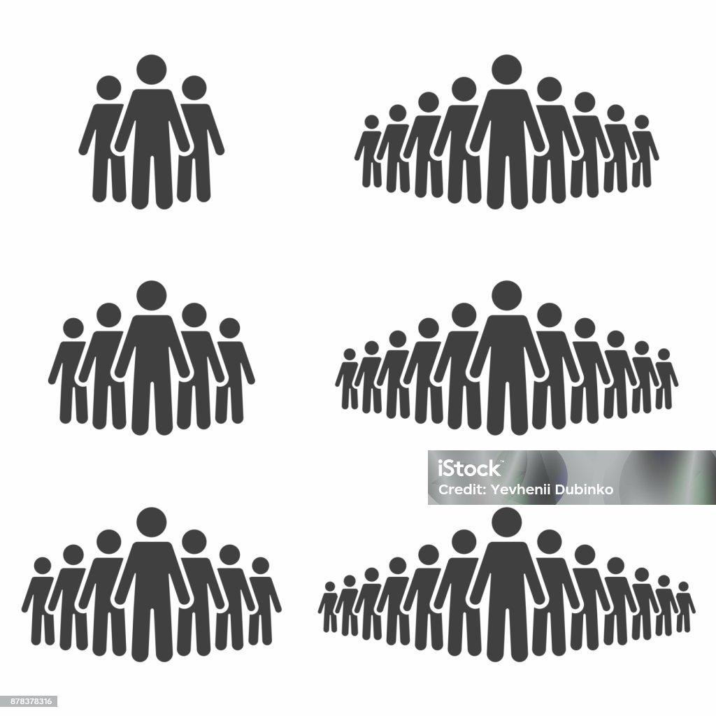People icon set. Stick figures, crowd signs isolated on background People icon set. Stick figures, crowd signs isolated on background. Vector Icon Symbol stock vector