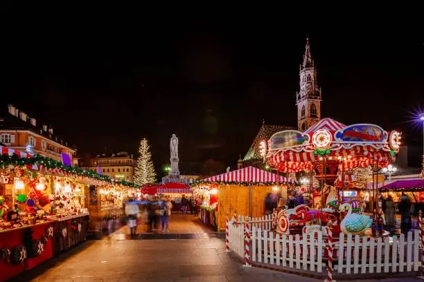 Photo of Carousel at the Christmas Market, Vipiteno, Bolzano, Trentino Alto Adige, Italy