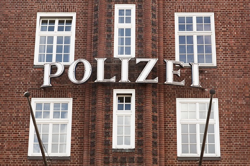 German police building and sign