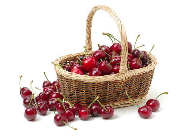istock Sweet cherry isolated on the white background 878390986
