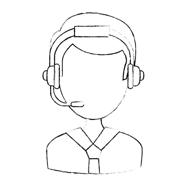 illustrations, cliparts, dessins animés et icônes de agent de centre d’appel mâle - customer service representative audio
