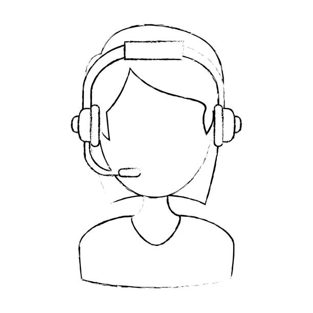 illustrations, cliparts, dessins animés et icônes de agent de centre d’appel femelle - customer service representative audio