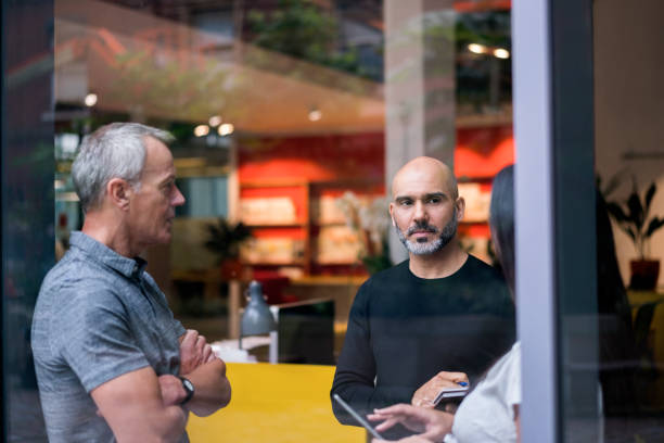 Business people discussing in creative office