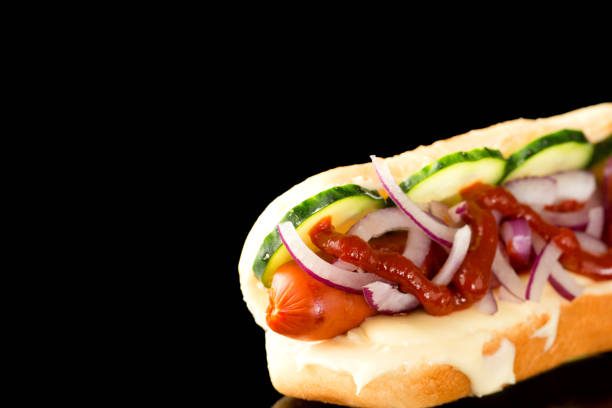 istock Hotdog in the lower right corner for 878414860