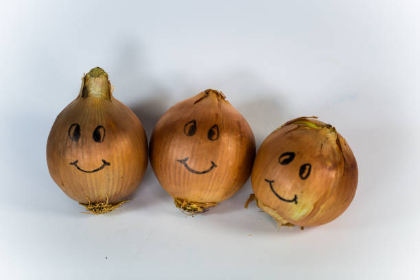 Onions with face, symbolic of onion envelope