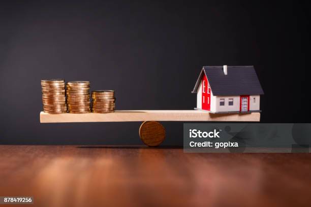 Symbol Photo Solid Construction Financing Stock Photo - Download Image Now - Stability, Price, House