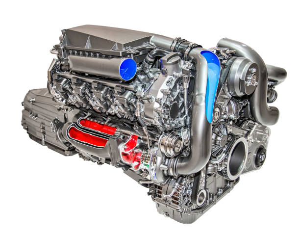 istock Modern and powerful engine of a car 878419278