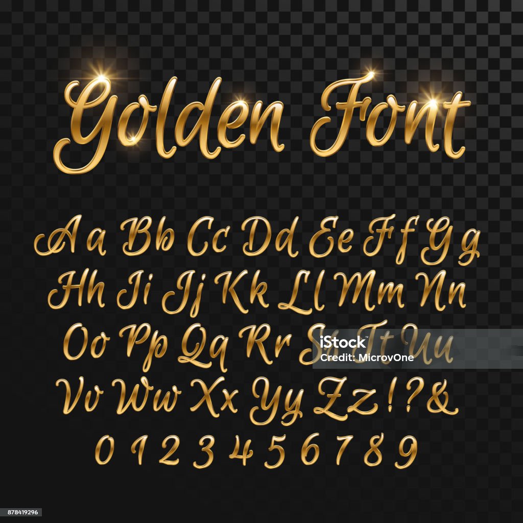 Calligraphic Golden Letters Vintage Elegant Gold Font Luxury Vector Script  Stock Illustration - Download Image Now - iStock