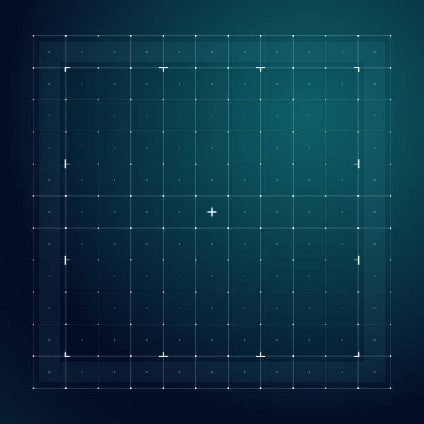 stockillustraties, clipart, cartoons en iconen met raster voor futuristische hud-interface. technologie vector lijnpatroon - radar