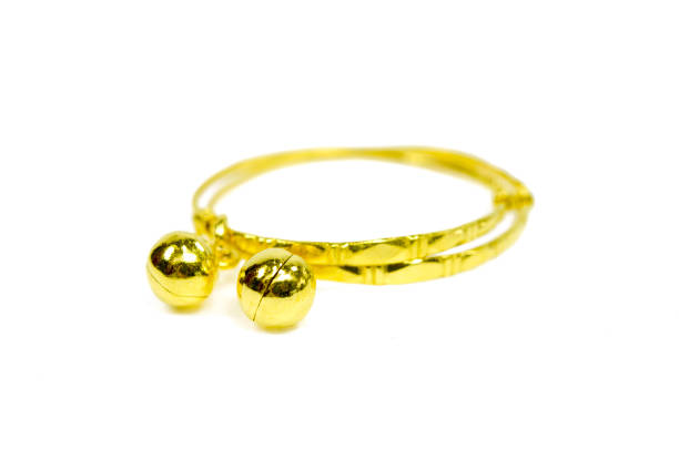 istock Gold bracelet isolated on white 878422902