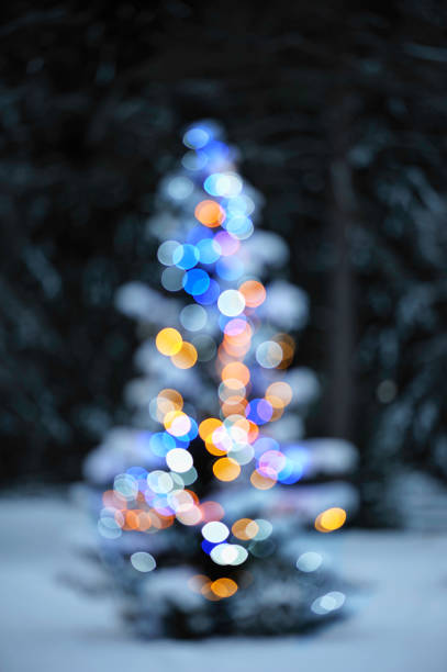 istock Defocused view of christmas tree 878433406