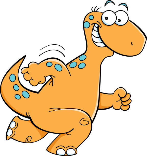 Cartoon Running Dinosaur Stock Illustration - Download Image Now - Jogging,  Running, Animal - iStock