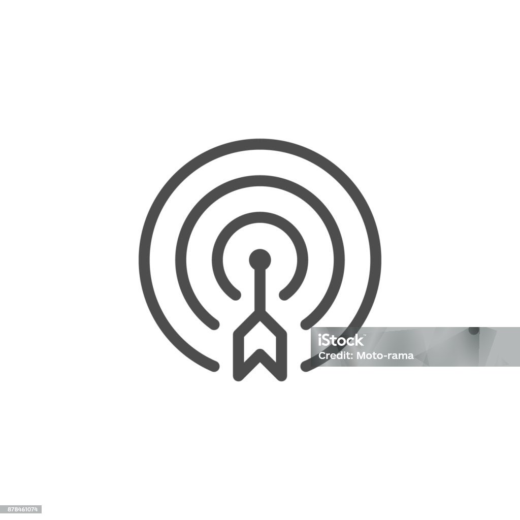 Aim line icon Aim line icon isolated on white. Vector illustration Icon Symbol stock vector
