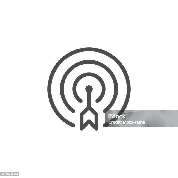 Aim Line Icon Stock Illustration - Download Image Now - Icon Symbol, Sports Target, Dart