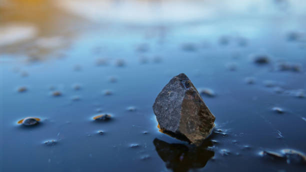 Stone upon Ice, mid winter 1 stock photo