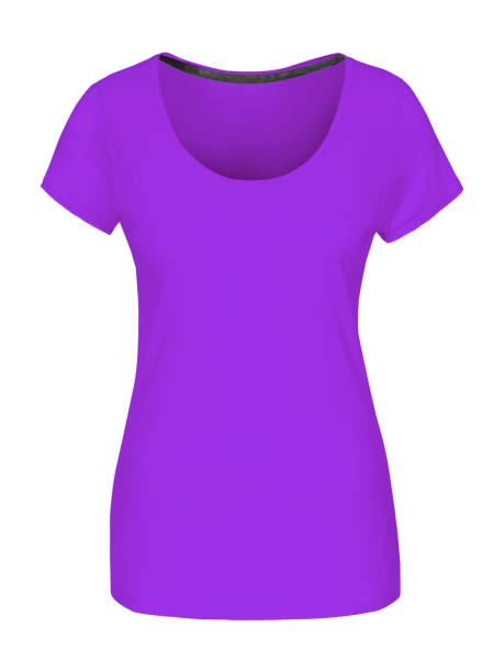 istock Violet tight women s t shirt with copy space isolated on white 878512880