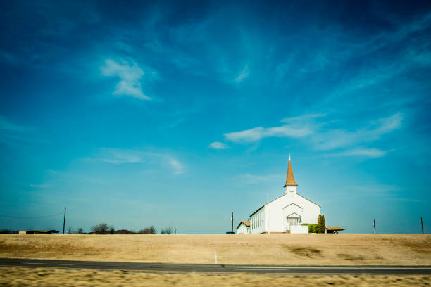 Small chapel in rural America Small Chapel seen from a minor road in rural America baptist stock pictures, royalty-free photos & images