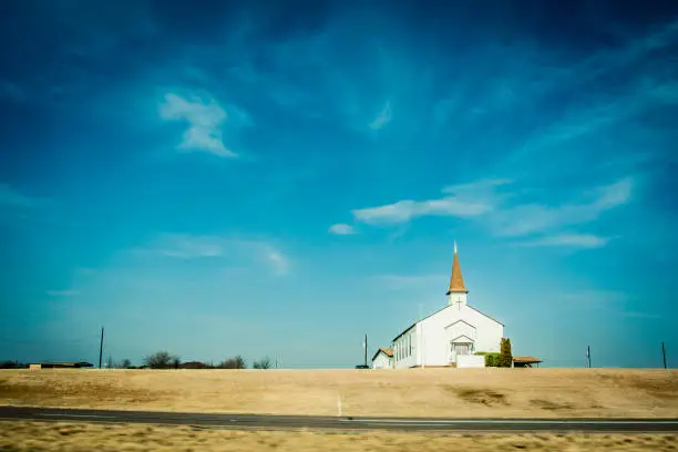 Small Chapel seen from a minor road in rural America