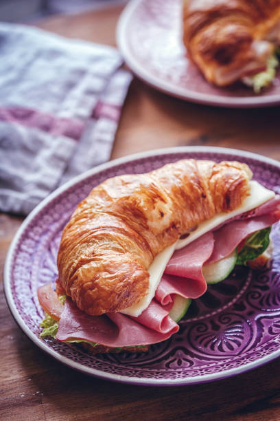 istock Croissant Club Sandwich with Ham and Cheese 878524372