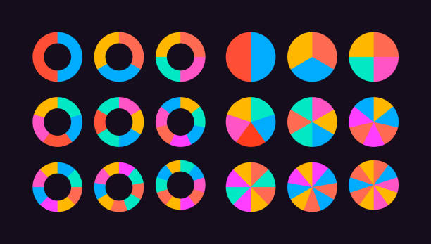 segmen lingkaran mengatur vektor - penampang lintang ilustrasi stok