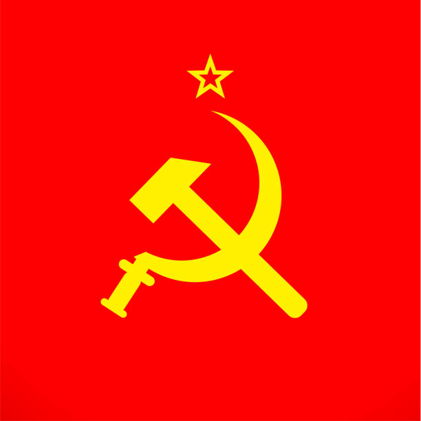 ilustraciones, imágenes clip art, dibujos animados e iconos de stock de urss la hoz y el martillo soviéticos rusia unión símbolo - comunismo