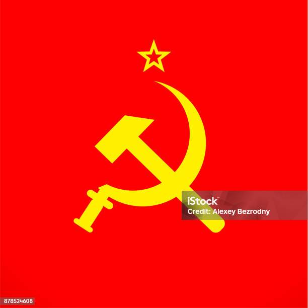 Ussr Sickle And Hammer Soviet Russia Union Symbol Stock Illustration - Download Image Now - Russia, Communism, Symbol