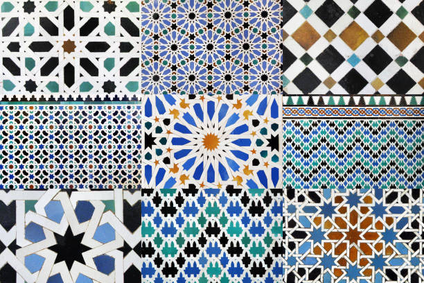 moorish mosaic - morocco islam pattern arabia imagens e fotografias de stock