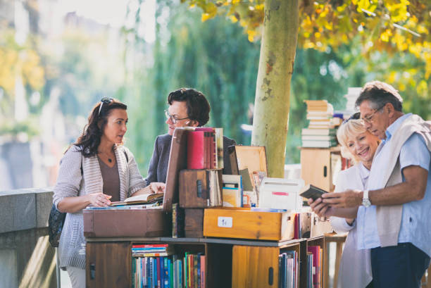 Group of people at the flea market