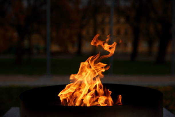 istock Languages ​​of fire burning in the candle. 878547232