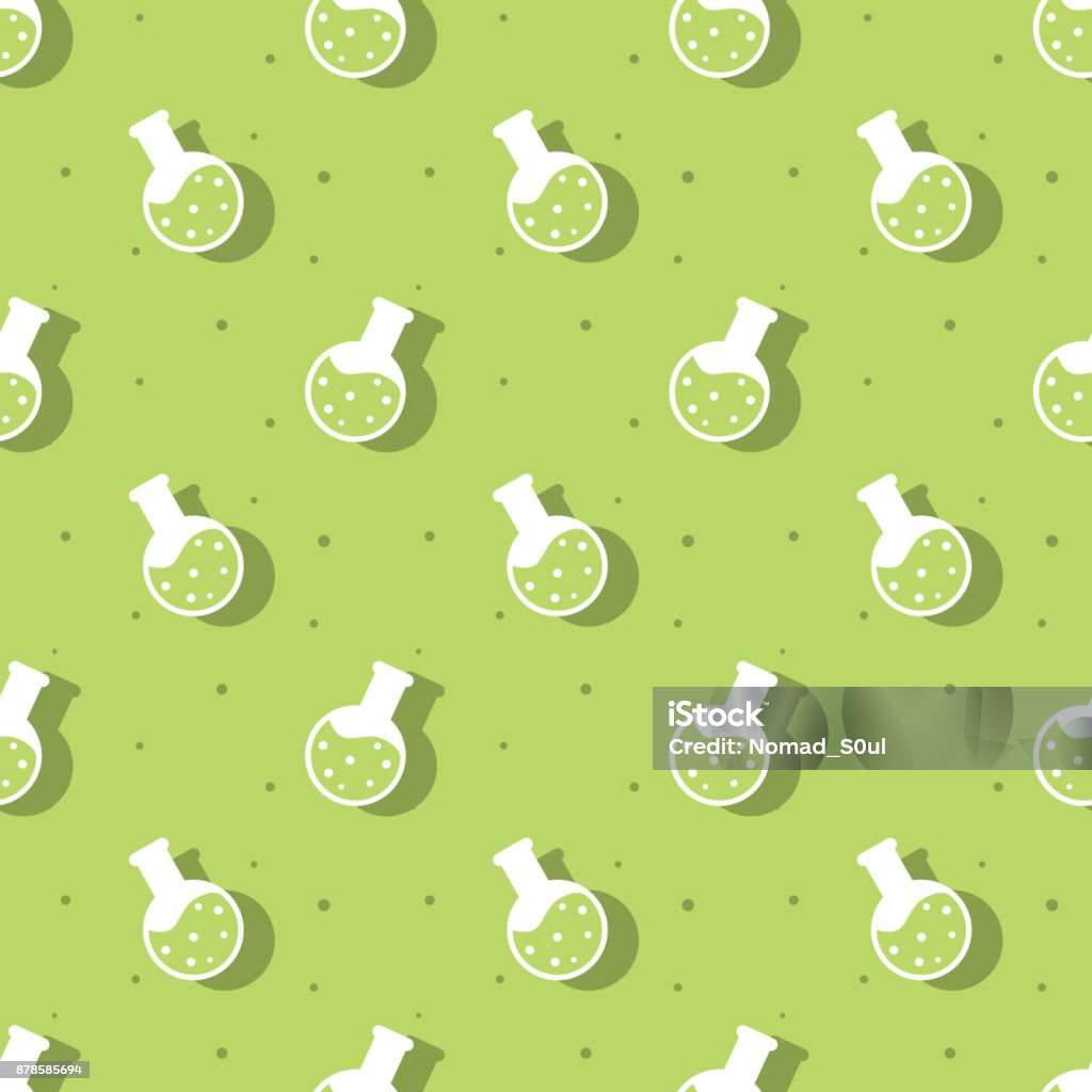 Round Science Science Round Flask Chemical Seamless Pattern Stock Illustration ...