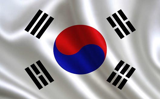 South Korea flag. A series of \