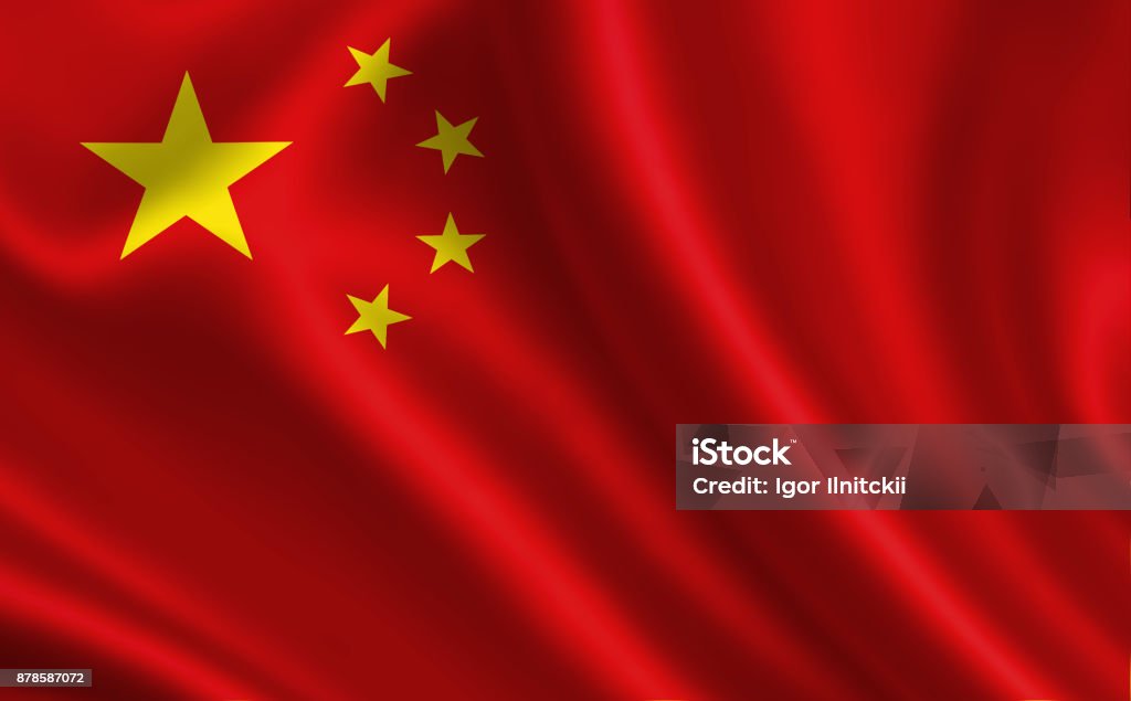 Bandeira da China. Uma série de "Bandeiras do mundo". (O país - bandeira da China) - Foto de stock de Bandeira Chinesa royalty-free