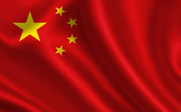 china flag. a series of "flags of the world." (the country - china flag) - chinês imagens e fotografias de stock
