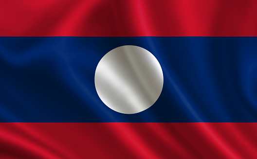 Laos flag. A series of \