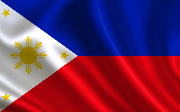 bandeira de filipinas. uma série de "bandeiras do mundo". (o país - bandeira de filipinas) - philippino flag - fotografias e filmes do acervo