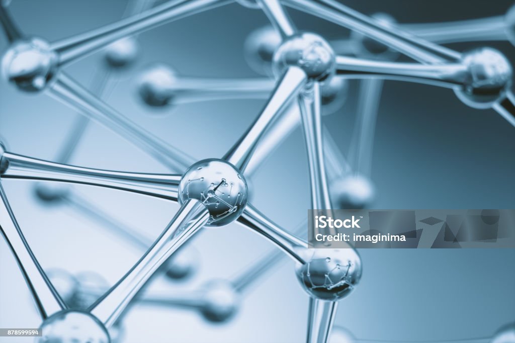 Molecules Background Scientific molecular structures background. Polymer Stock Photo