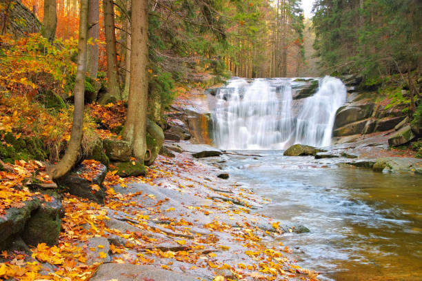 istock waterfall Mummelfall in the Giant Mountains, Czechia 878602200