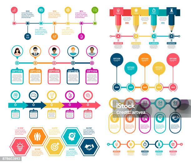 Timeline Infographic Elements Stock Illustration - Download Image Now - Timeline - Visual Aid, Infographic, Chart