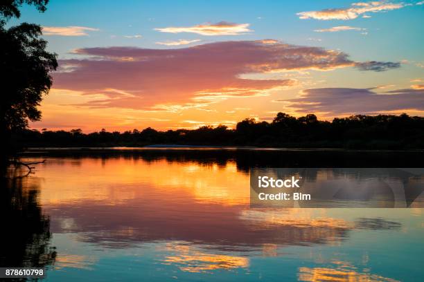 Sunset In Namibia Stock Photo - Download Image Now - Chobe River, Caprivi Strip, Namibia